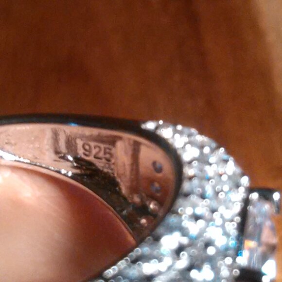 White Cubic Zirconia Sterling Silver Ring (Size 8) - Picture 5 of 14